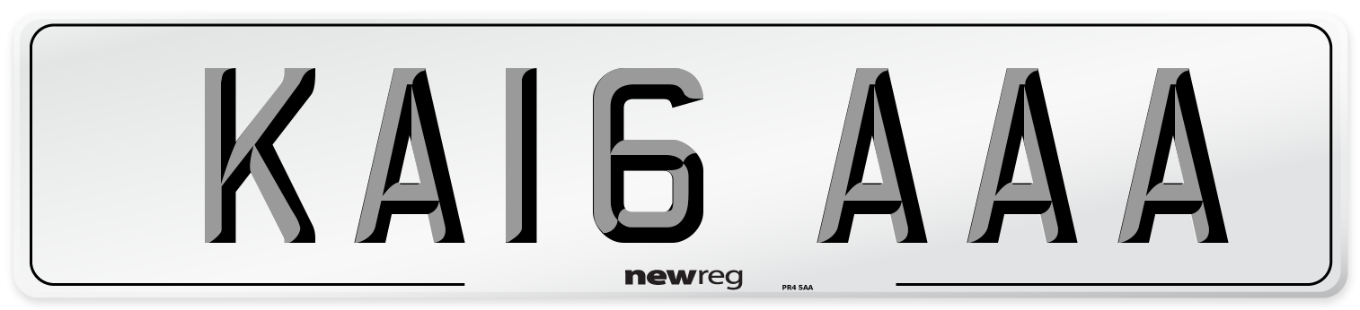 KA16 AAA Number Plate from New Reg